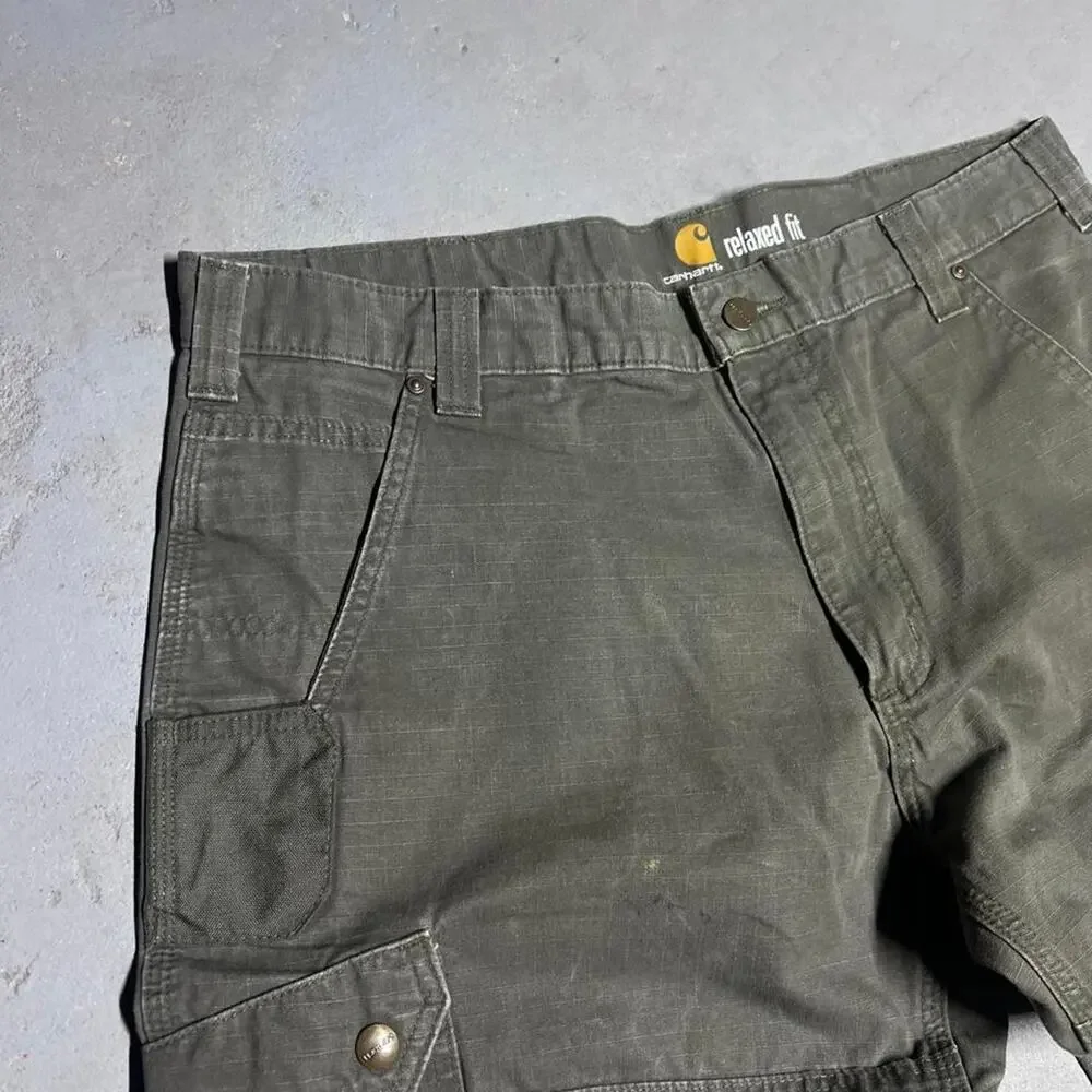 Vintage Carhartt Double Knee Ripstop Cargo Pants Mens 36x32 Dark Green Gorpcore